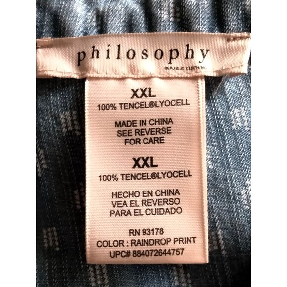 Philosophy Blue Denim Lace-Up Polka Dot Tunic Dress With Rolled Sleeves Size XXL - Picture 7 of 7